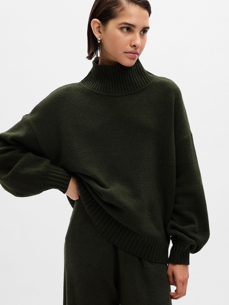 Gap Green CashSoft Mock Neck Long Sleeve Jumper - Image 1 of 2