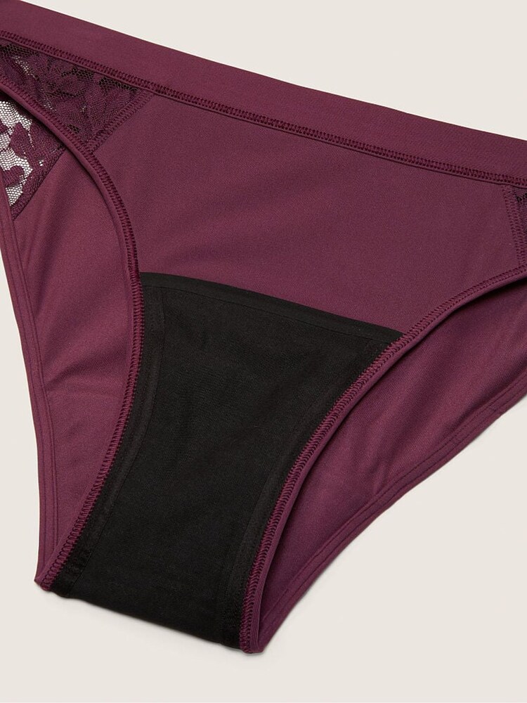 Victoria's Secret PINK Rich Maroon Lace Period Bikini Knicker - Image 2 of 2