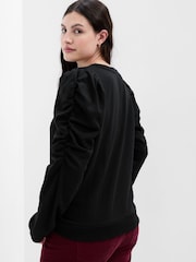 Gap Black Puff Sleeve Crew Neck Sweatshirt - Image 2 of 6