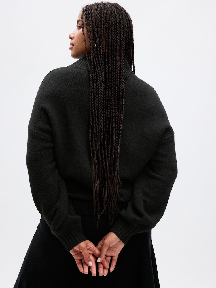 Gap Black CashSoft Mock Neck Long Sleeve Jumper - Image 5 of 5 Gap Black CashSoft Mock Neck Long Sleeve Jumper - Image 5 of 5