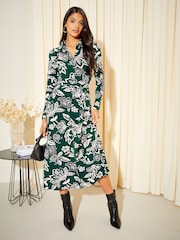 Friends Like These Green Button Through Jersey Shirt Midi Dress - Image 3 of 4