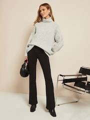 Friends Like These Grey Petite Cosy Roll Neck Rib Jumper - Image 3 of 4