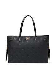 Victoria's Secret Black Embossed Monogram Tote Bag - Image 1 of 1