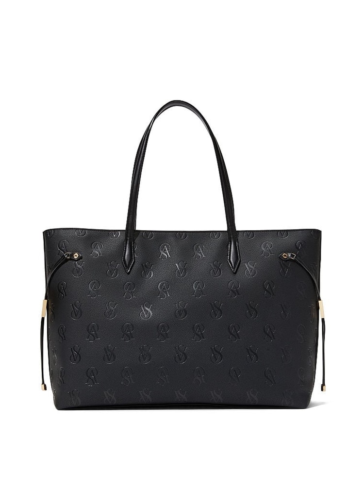 Victoria's Secret Black Embossed Monogram Tote Bag - Image 2 of 4