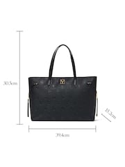 Victoria's Secret Black Embossed Monogram Tote Bag - Image 4 of 4