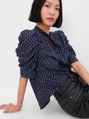 Gap Blue Puff Sleeve Shirt - Image 2 of 3