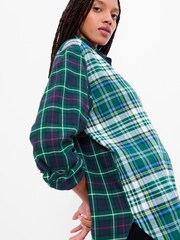 Gap Blue & Green Flannel Shirt - Image 4 of 5