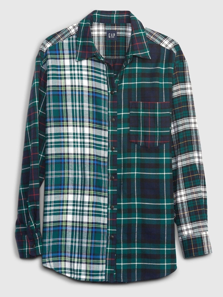 Gap Blue & Green Flannel Shirt - Image 5 of 5