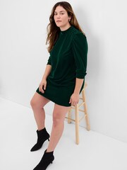 Gap Green Mock Neck Long Sleeve Mini Dress - Image 3 of 4