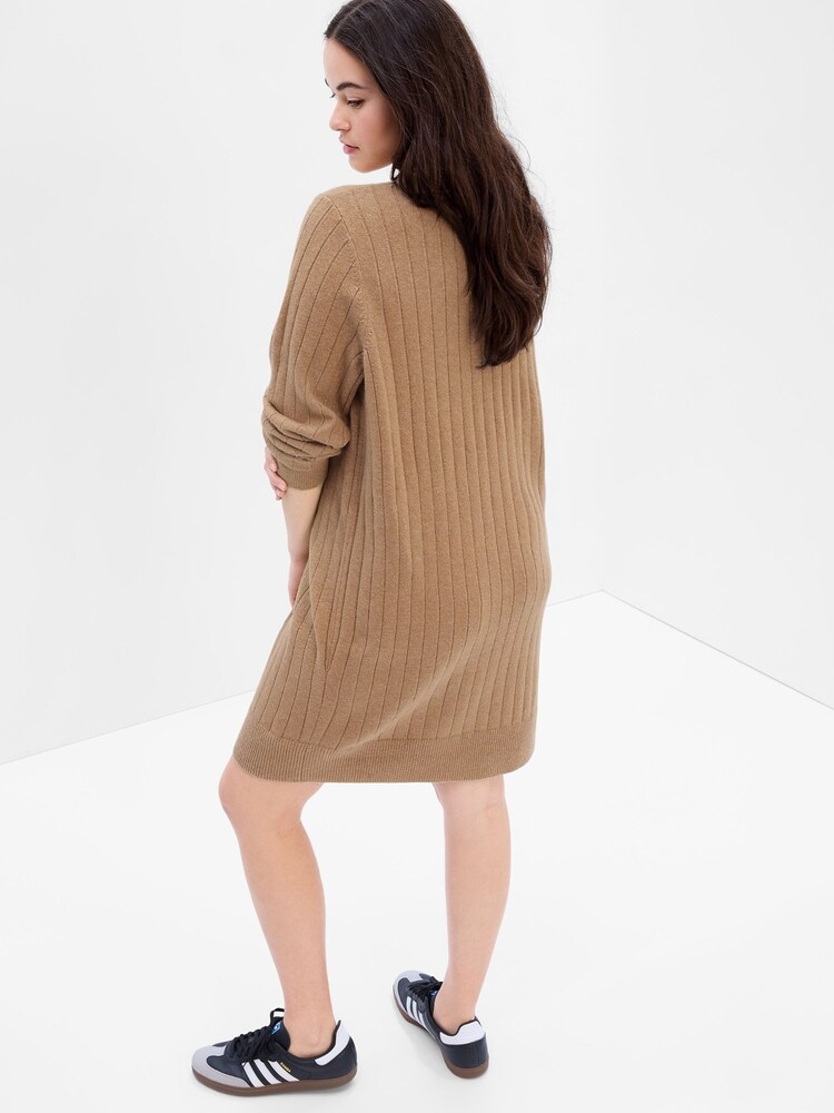 Gap Beige Long Sleeve Crew Neck Jumper Dress - Image 2 of 5