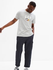 Gap Grey Disney Mickey Mouse Logo Short Sleeve Crewneck T-Shirt - Image 1 of 4