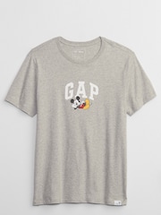 Gap Grey Disney Mickey Mouse Logo Short Sleeve Crewneck T-Shirt - Image 3 of 4
