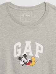 Gap Grey Disney Mickey Mouse Logo Short Sleeve Crewneck T-Shirt - Image 4 of 4