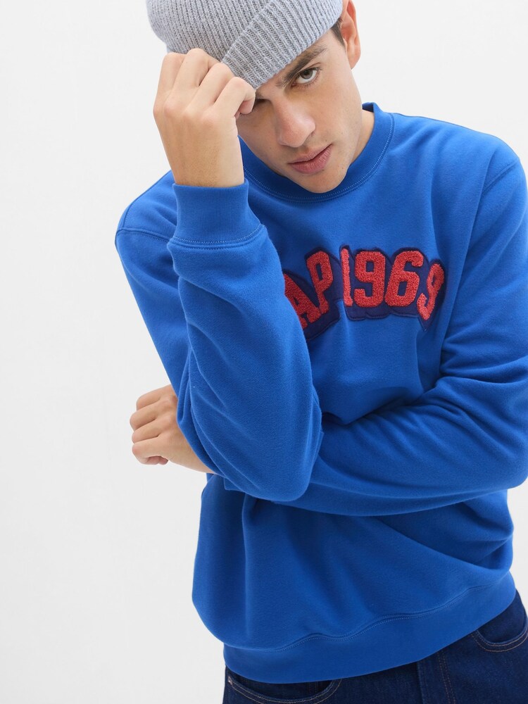 Gap Cobalt Blue 1969 Logo Crew Neck Sweatshirt - Image 1 of 1 Gap Cobalt Blue 1969 Logo Crew Neck Sweatshirt - Image 1 of 1