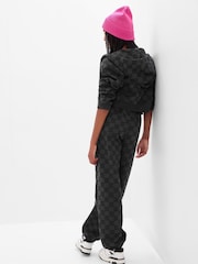 Gap Black Checkered Fleece Joggers - Image 2 of 4