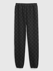Gap Black Checkered Fleece Joggers - Image 3 of 4