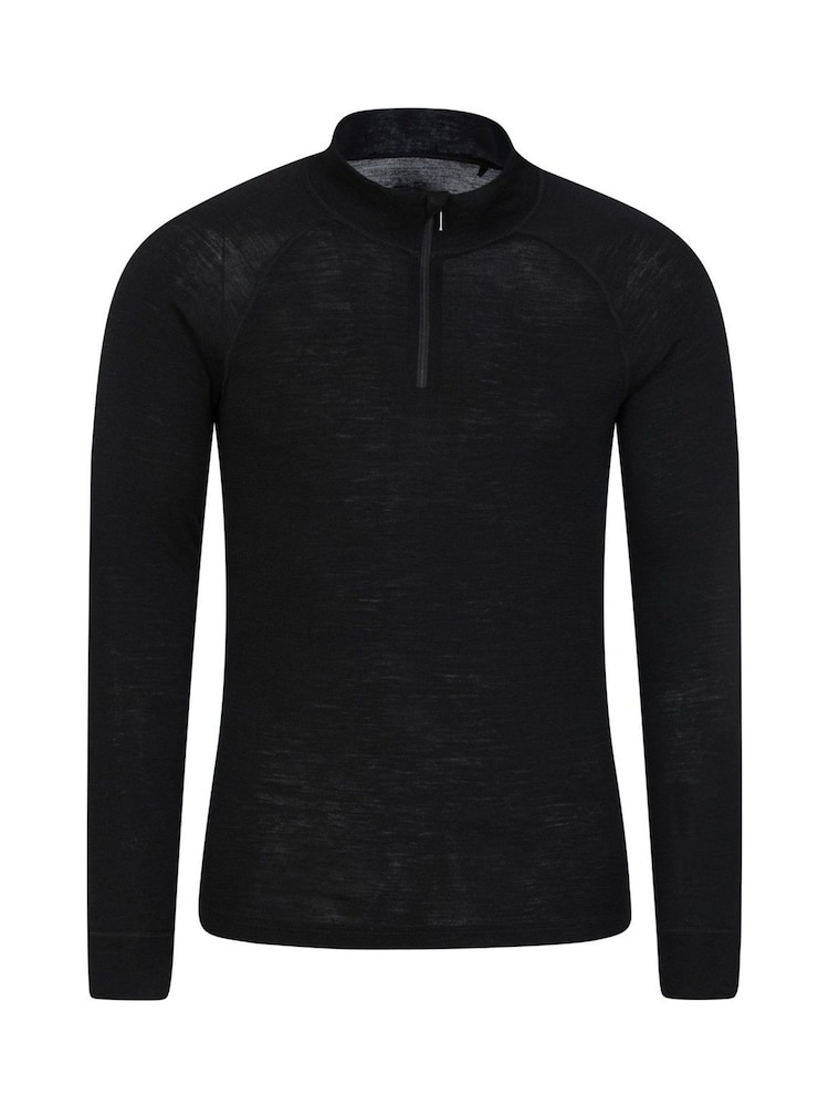 Mountain Warehouse Black Merino Zip Neck Thermal Top - Mens - Image 1 of 3