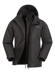 Mountain Warehouse Black Fell Mens 3 in 1 Water Resistant Jacket - Image 1 of 3