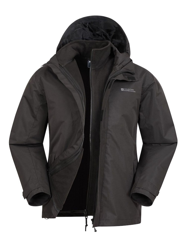 Mountain Warehouse Black Fell Mens 3 in 1 Water Resistant Jacket - Image 1 of 3