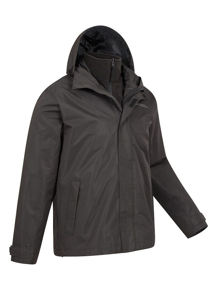 Mountain Warehouse Black Fell Mens 3 in 1 Water Resistant Jacket - Image 2 of 3