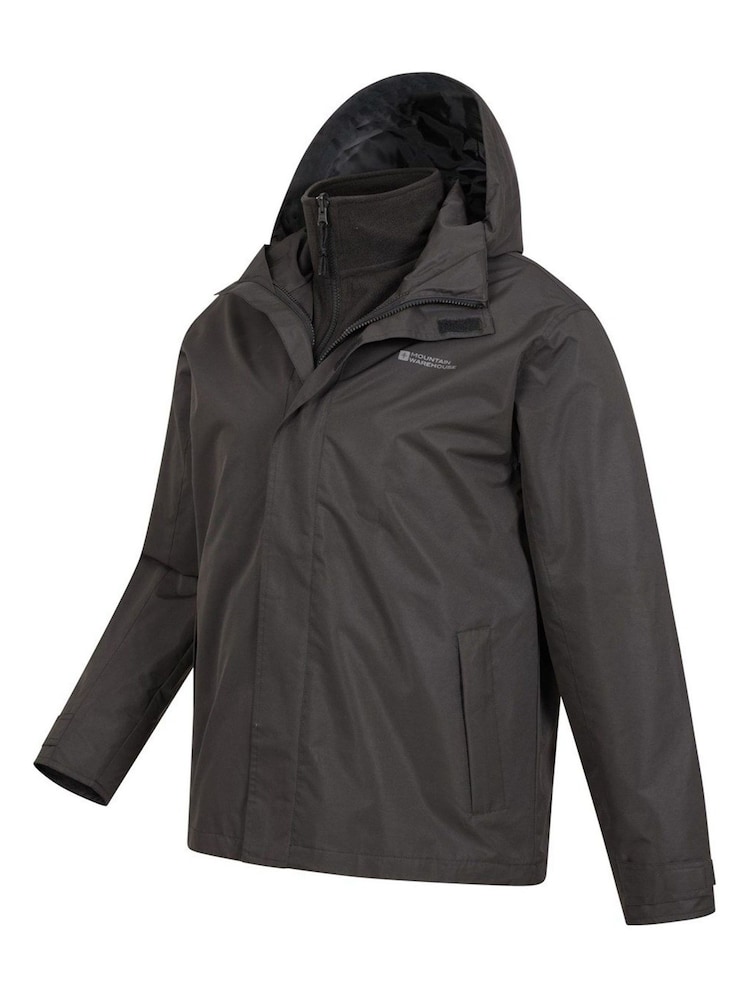 Mountain Warehouse Black Fell Mens 3 in 1 Water Resistant Jacket - Image 3 of 3
