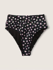 Victoria's Secret PINK Pure Black Floral Cross Over Bikini Bottom - Image 3 of 3