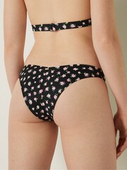 Victoria's Secret PINK Pure Black Floral Brazilian Bikini Bottom - Image 2 of 4