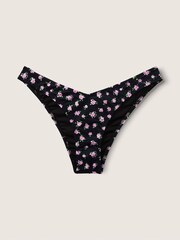 Victoria's Secret PINK Pure Black Floral Brazilian Bikini Bottom - Image 4 of 4