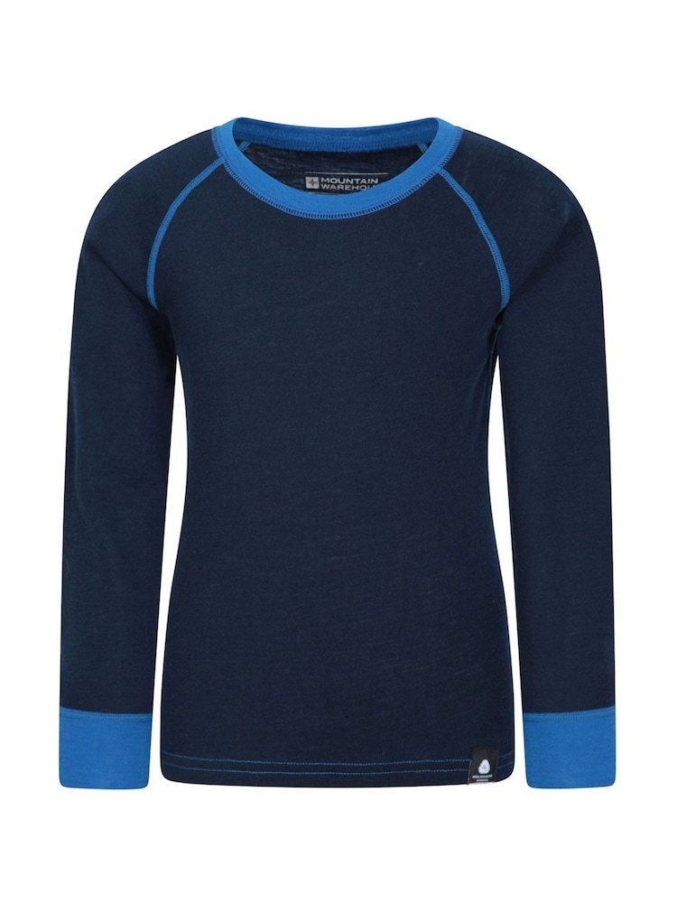 Mountain Warehouse Blue Merino Thermal Top - Kids - Image 1 of 2 Mountain Warehouse Blue Merino Thermal Top - Kids - Image 1 of 2