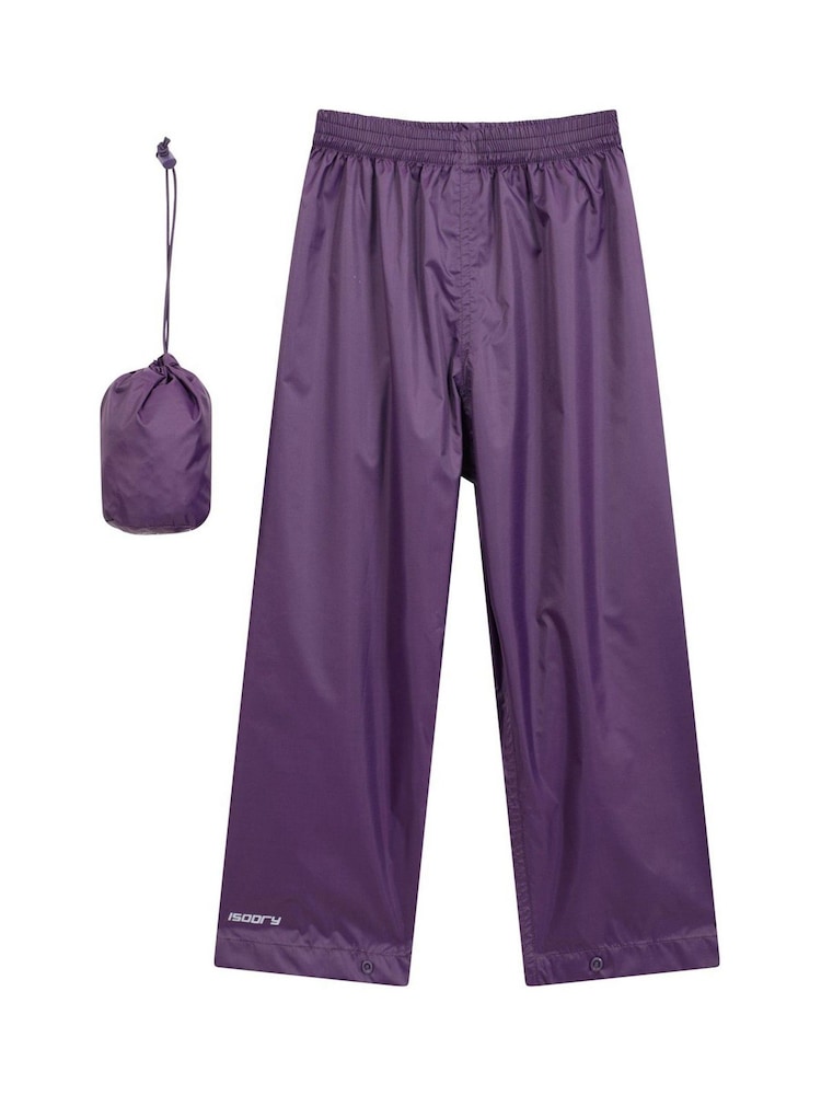 Mountain Warehouse Purple Pakka Waterproof Over Trousers - Kids - Image 2 of 2