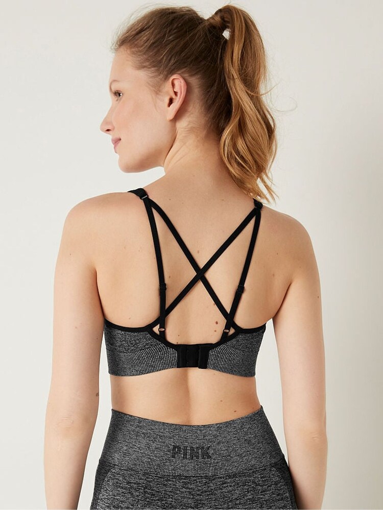Victoria's Secret PINK Pure Black PINK Active Seamless Air Medium Impact Sports Bra - Image 2 of 4