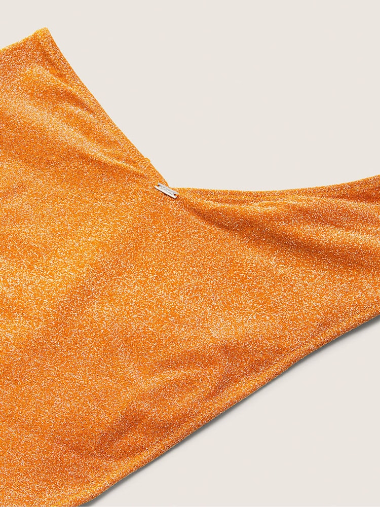 Victoria's Secret PINK Tangelo Orange Brazilian Shimmer High Waist Cheeky Bikini Bottom - Image 5 of 5