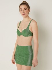Victoria's Secret PINK Forest Pine Green Push Up Shimmer Bikini Top - Image 1 of 4