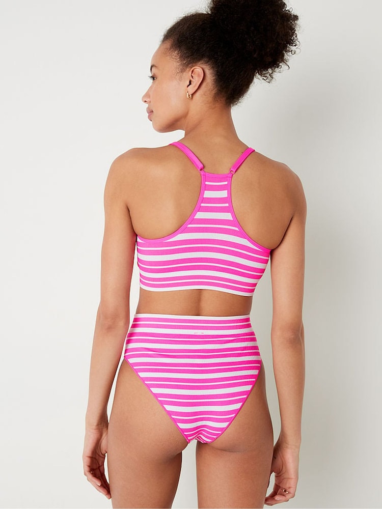 Victoria's Secret PINK Atomic Pink Stripe Seamless Racerback Bra - Image 2 of 4