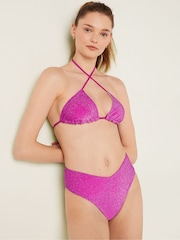 Victoria's Secret PINK Dahlia Magenta Pink Triangle Shimmer Bikini Top - Image 1 of 4