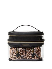 Victoria's Secret Luxe Leopard Brown 4 in 1 Makeup Bag - Image 2 of 2