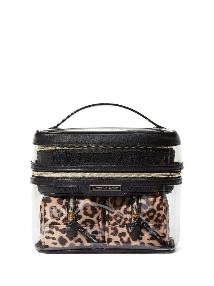 Victoria's Secret Luxe Leopard Brown 4 in 1 Makeup Bag - Image 2 of 2