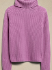 Banana Republic Purple Chiara Cashmere Turtleneck Jumper - Image 4 of 4