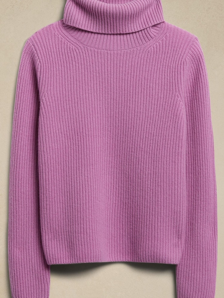Banana Republic Purple Chiara Cashmere Turtleneck Jumper - Image 4 of 4