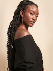 Banana Republic Black Colleta Off-Shoulder Dress - Image 3 of 4