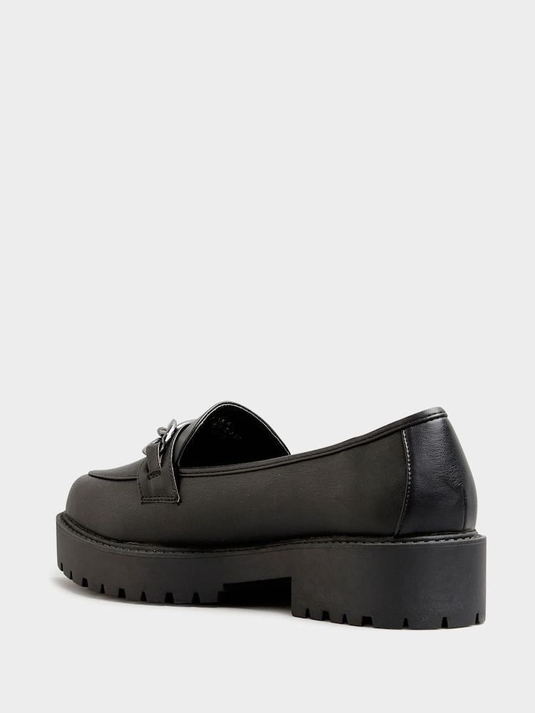 Yours Curve Loafer mit dicker Sohle und Metallbesatz, extraweite Passform - Bild 4 von 4 Yours Curve Loafer mit dicker Sohle und Metallbesatz, extraweite Passform - Bild 4 von 4