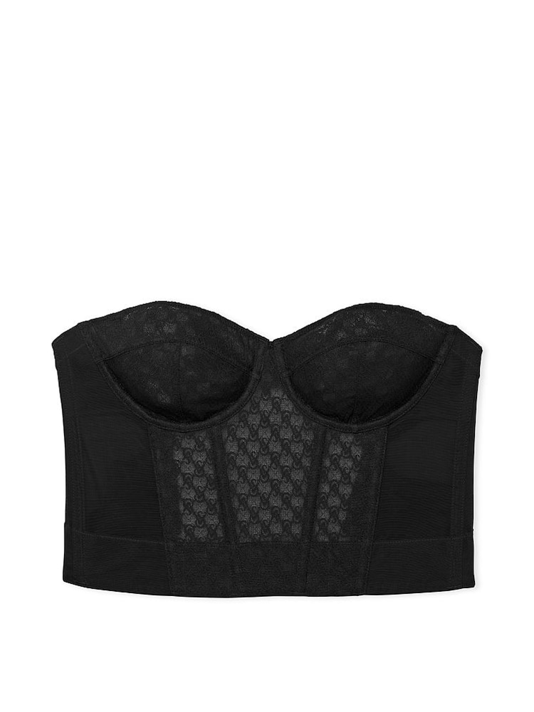 Victoria's Secret Black Archive Monogram Corset Bra Top - Image 3 of 3 Victoria's Secret Black Archive Monogram Corset Bra Top - Image 3 of 3