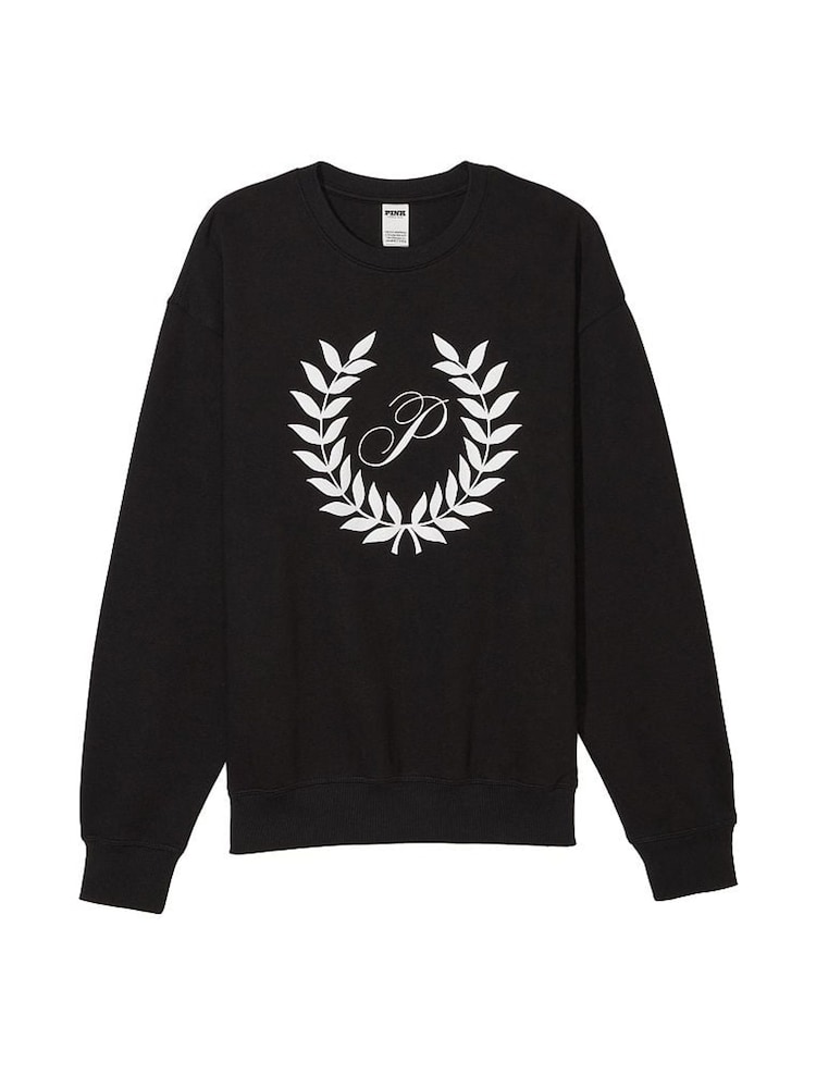 Victoria's Secret PINK Pure Black Fleece Sweatshirt - Image 3 of 3