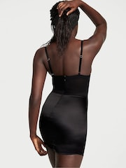 Victoria's Secret Black Shimmer Heart Embroidery Strappy Satin Slip - Image 2 of 4