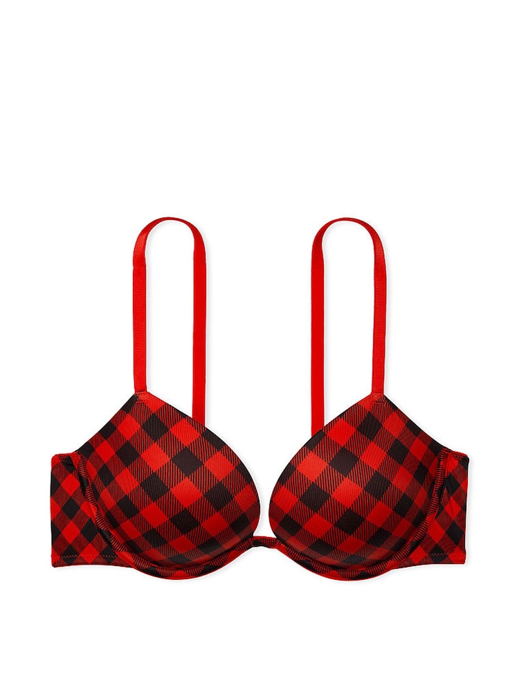 Victoria's Secret PINK Red Pepper Tartan Super Push Up Bra - Image 4 of 4