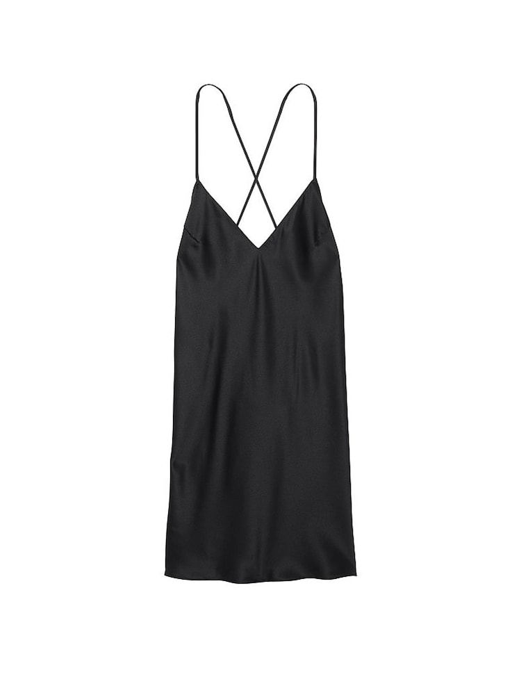 Victoria's Secret Black Satin Open Back Slip - Image 3 of 3