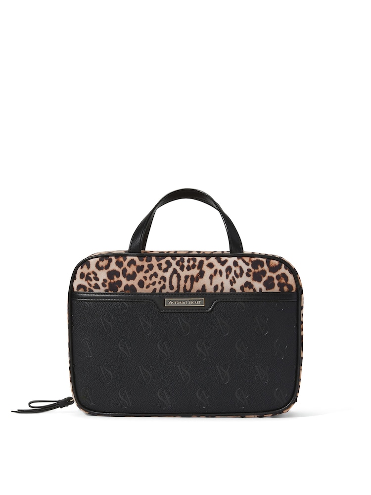 Victoria's Secret Black Leopard Jetsetter Hanging Makeup Bag - Image 1 of 4