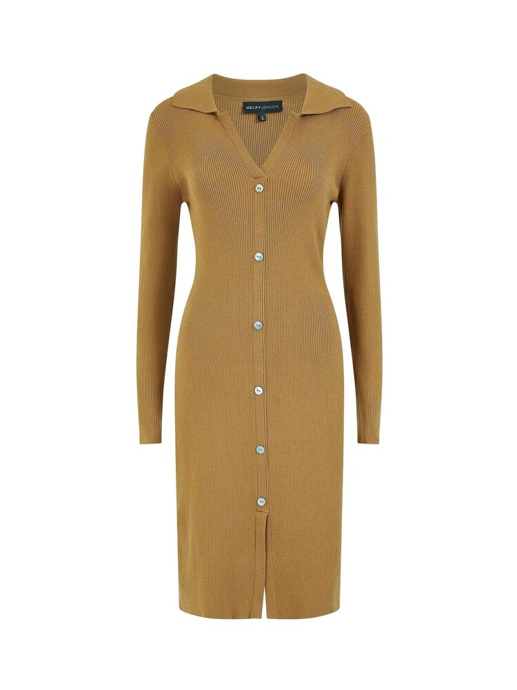 Mela Brown Knitted Shirt Dress - Image 5 of 5