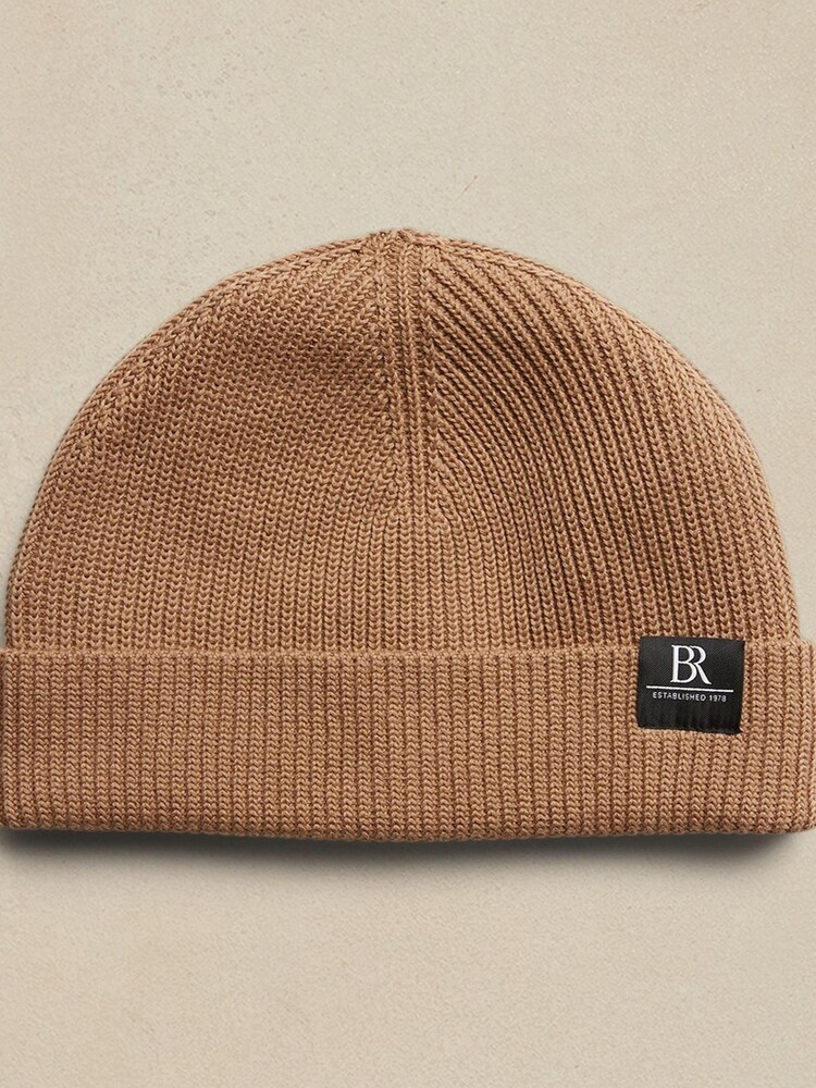 Banana Republic Brown Ribbed Cotton Beanie Hat - Image 1 of 1