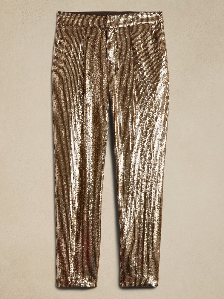 Banana Republic Gold Ulla Sequin Trousers - Image 5 of 5